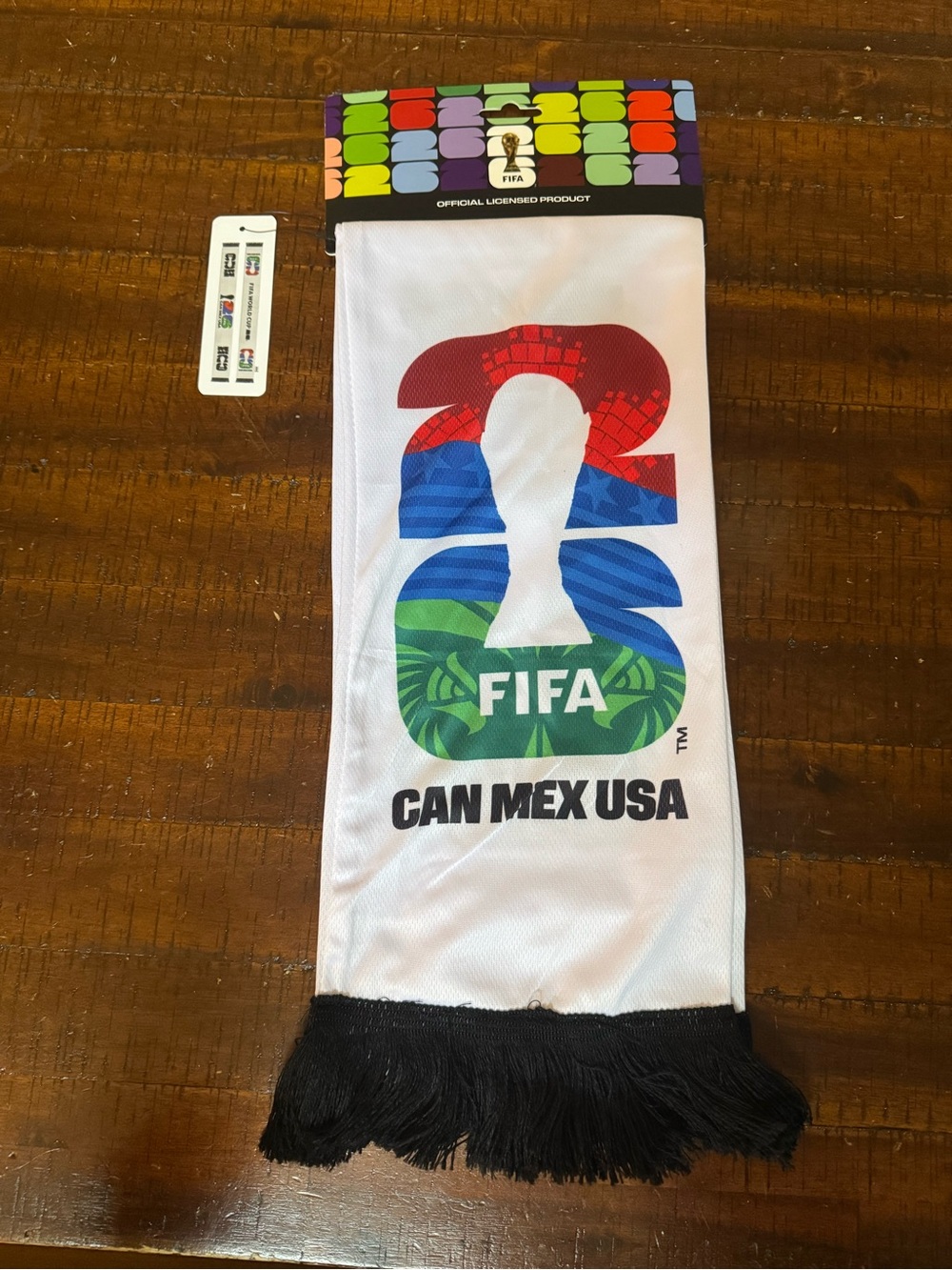 Can Mex USA White Multicolor Soccer Scarf